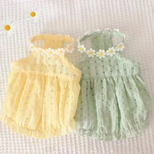Breathable Cat Skirt Floral Wreath
